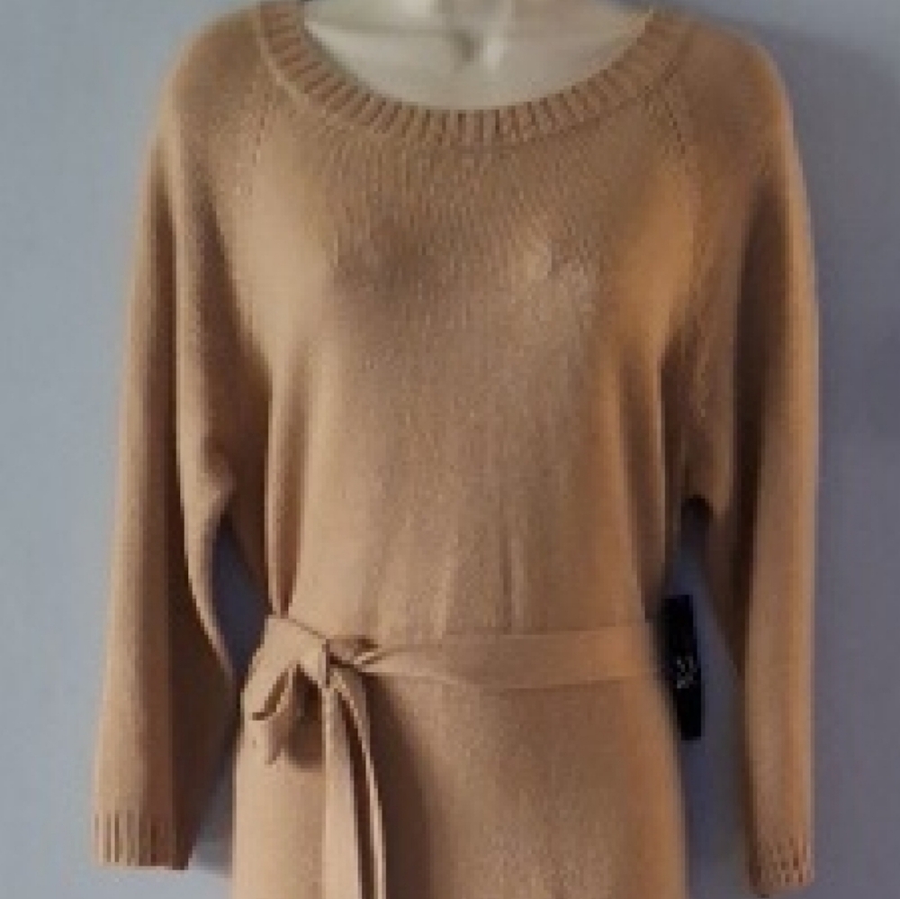 NY & CO. Elegant Tan Sweater Dress